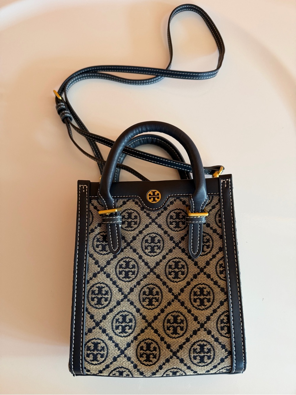 Tory Burch T Jacquard Mini Tote Bag